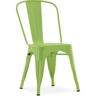 Chaise De Salle à Manger Bistrot Metalix Design Industriel En Métal - Vert Clair