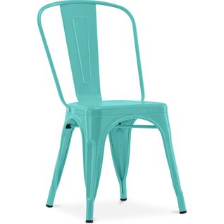 Chaise De Salle à Manger Bistrot Metalix Design En Métal - Vert Pastel