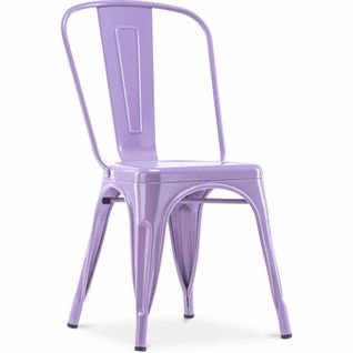 Chaise De Salle à Manger Bistrot Metalix Design En Métal - Violet Pastel