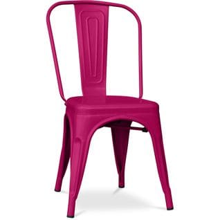 Chaise De Salle à Manger Bistrot Metalix Design En Métal Mat - Fuchsia