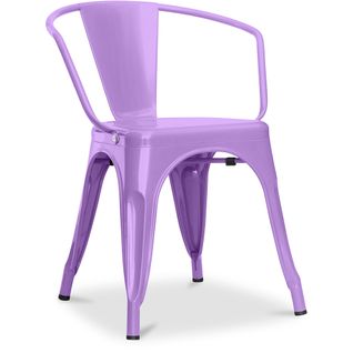 Chaise Bistrot Metalix Avec Accoudoirs - Métal Violet Clair