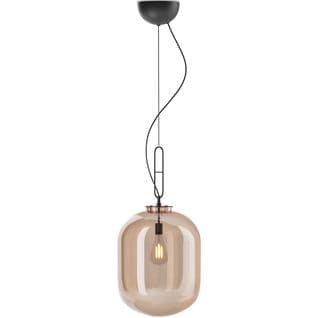 Lampe Suspendue Design Moderne, Métal Et Verre  - Crada - Petite Ambre