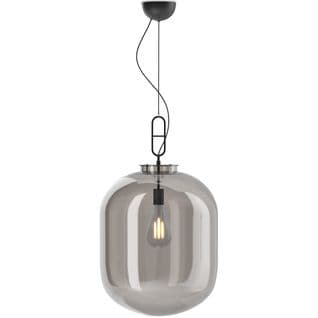 Lampe Suspendue Design Moderne, Métal Et Verre  - Crada - Moyen Fumée