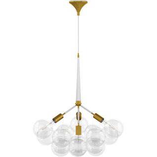 Lustre De Plafond En Boules De Verre - Suspension Design - 12 Globes - Plaus Blanc