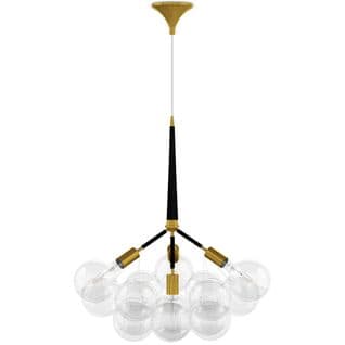 Lustre De Plafond En Boules De Verre - Suspension Design - 12 Globes - Plaus Noir