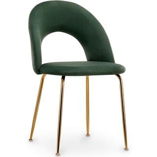 Chaise De Salle à Manger - Revêtue De Velours - Maeve Vert Foncé