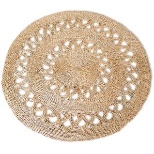 Tapis Rond En Jute - Boho Bali - 150 Cm - Nylah Naturel