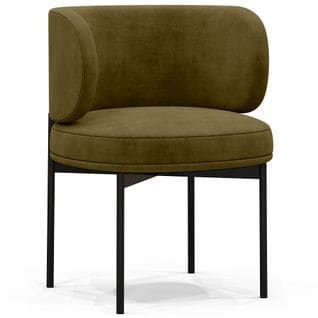 Chaise De Salle à Manger - Revêtue De Velours - Calibri Olive