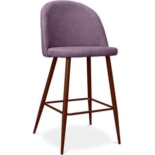 Tabouret Rembourré En Tissu - Design Scandinave - 63cm - Bennett Violet