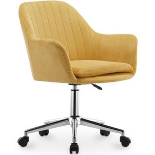 Chaise De Bureau Pivotante Avec Accoudoirs - Venia Jaune