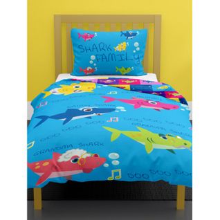 Parure De Lit Baby Shark - Taie D'oreiller Famille De Requin - 135 Cm X 200 Cm