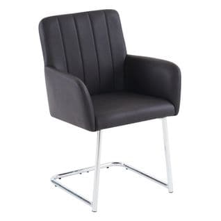 Chaise Lot De 2 Noir Pu