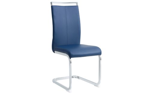 Chaise Lot De 4 Bleu Pu