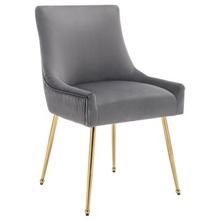 Fauteuil Velours Gris Avec Pieds En Métal Doré