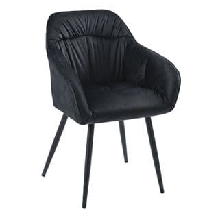 Lot De 2 Chaises Avec Pieds En Métal, Velours Noir