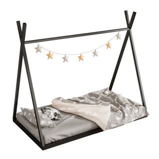 Lit Enfant Lit Tipi 90 X 200cm En Métal Noir