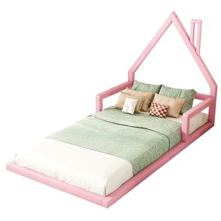 Lit Enfant Cabane 90x200cm Rose