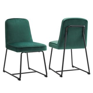 Lot De 2 Chaises En Velours Avec Structure En Métal Vert