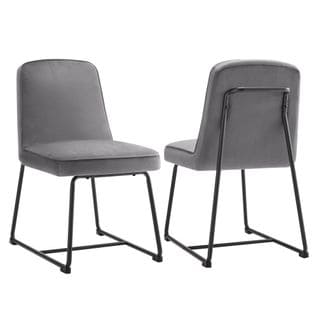 Lot De 2 Chaises En Velours Avec Structure En Métal Gris