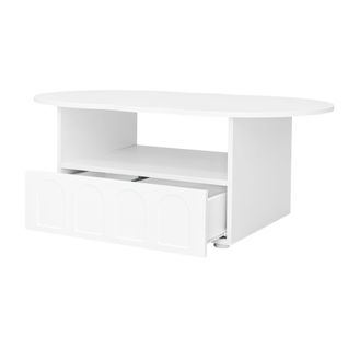 Table Basse Avec 1 Tiroir Et 1 Nich Blanc