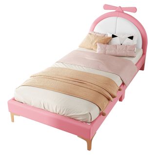 Lit Enfant 90x200cm Avec Tête De Lit Et Pieds En Métal Rosa