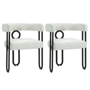 Lot De 2 Chaises Avec Accoudoirs Et Pieds En Métal Beige