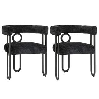 Lot De 2 Chaises Avec Accoudoirs Et Pieds En Métal Noir