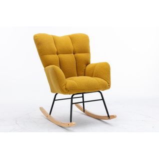 Fauteuil À Bascule Chaise À Bascule Rocking Chair Fauteuil Relax Teddy Jaune