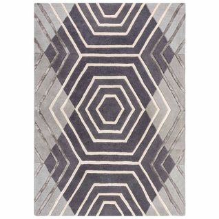 Tapis De Salon Howard En Laine - Gris Anthracite - 160x230 Cm