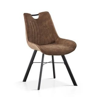 Chaise Pablo Avec Poignée Brun Foncé - Marron