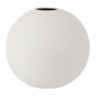 Vase Design "boule Céramique" 25cm Blanc Mat