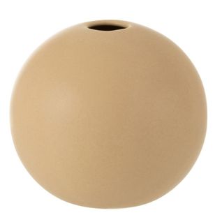 Vase Design "boule Céramique" 18cm Beige