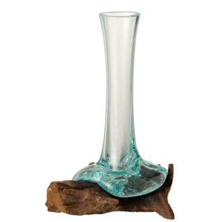Vase Déco Sur Pied "gamal" 30cm Transparent