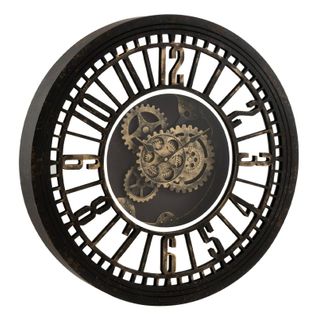 Horloge Murale "mécanisme Miroir" 60cm Noir et Or