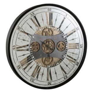 Horloge Murale "chiffres Romains Miroir" 78cm Noir