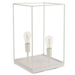 Lampe À Poser "deux Ampoules" 51cm Blanc