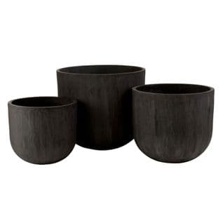 Lot De 3 Cache-pots Design "zera" 51cm Noir