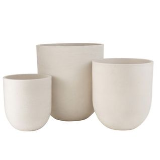 Lot De 3 Vases En Céramique "roda" 61cm Blanc