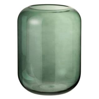 Vase Déco En Verre "cylindre" 29cm Vert