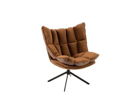 Fauteuil De Relaxation En Tissu Et Simili Et Piétement Métal Noir - Fenix