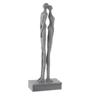 Statuette Déco "couple Dos à Dos" 44cm Gris