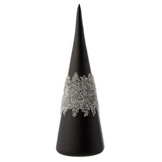 Statuette Déco "cône Glace Diamant" 28cm Noir
