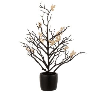 Plante Artificielle "arbre et Feuilles" 44cm Noir et Or