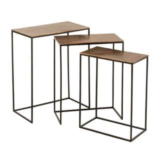 Lot De 3 Tables D'appoint Gigognes "bano" 66cm Rouille