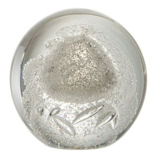 Presse-papier En Verre "bulle" 12cm Argent