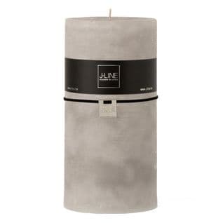 Bougie Cylindrique Déco "junina" 20cm Gris Clair