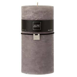 Bougie Cylindrique Déco "junina" 20cm Gris Foncé