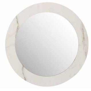 Miroir Mural Rond "effet Marbre" 60cm Blanc