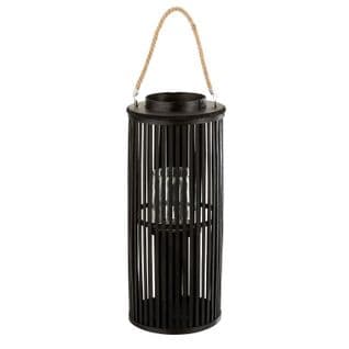 Lanterne Déco En Bambou "tube" 60cm Noir