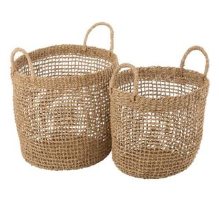 Lot De 2 Paniers De Rangement "oasis" 40cm Naturel